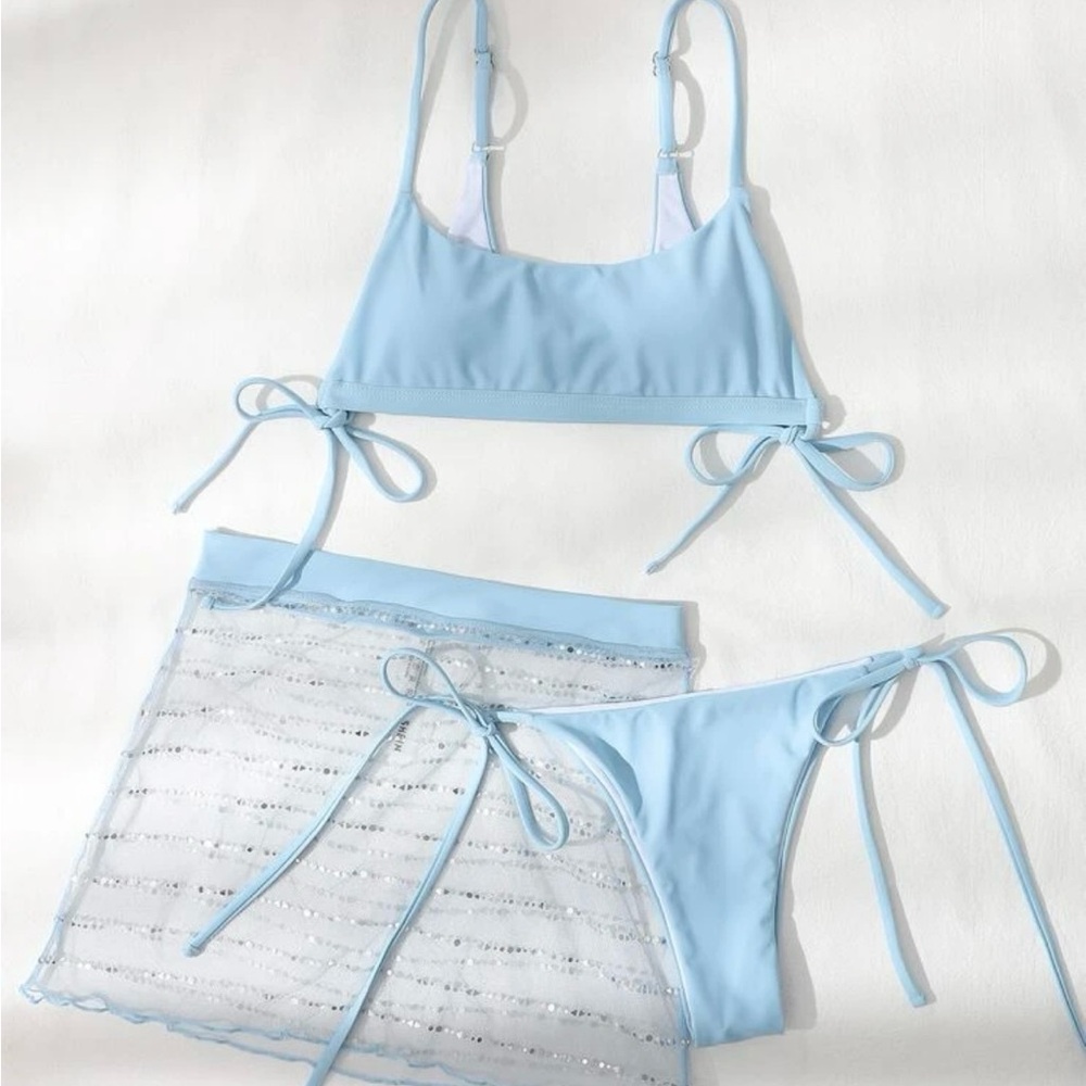 Bikini set with sheer skirt